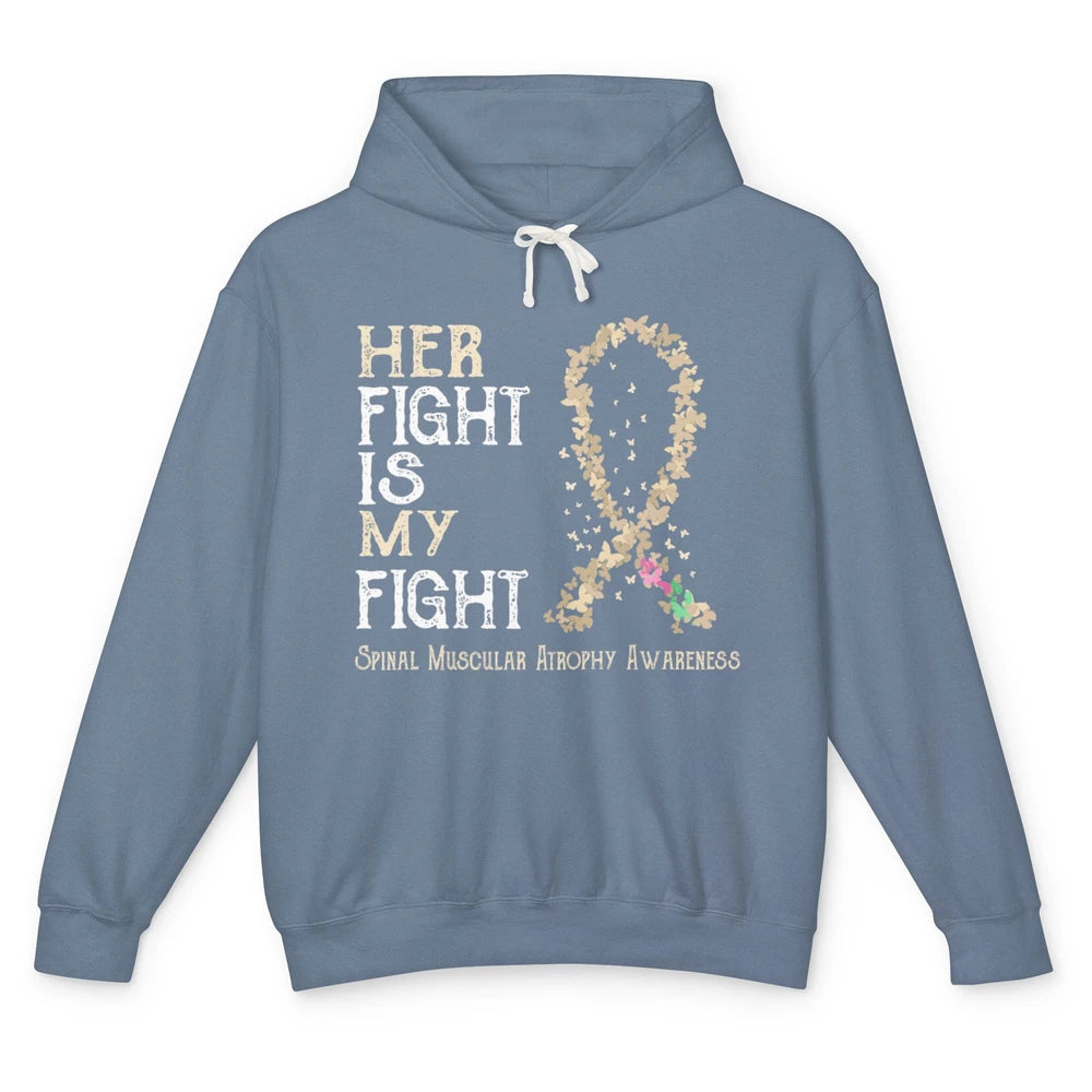 Her Fight My Fight Cream Ribbon Spinal Muscular Atrophy SMA Unisex Lightweight Hoodie