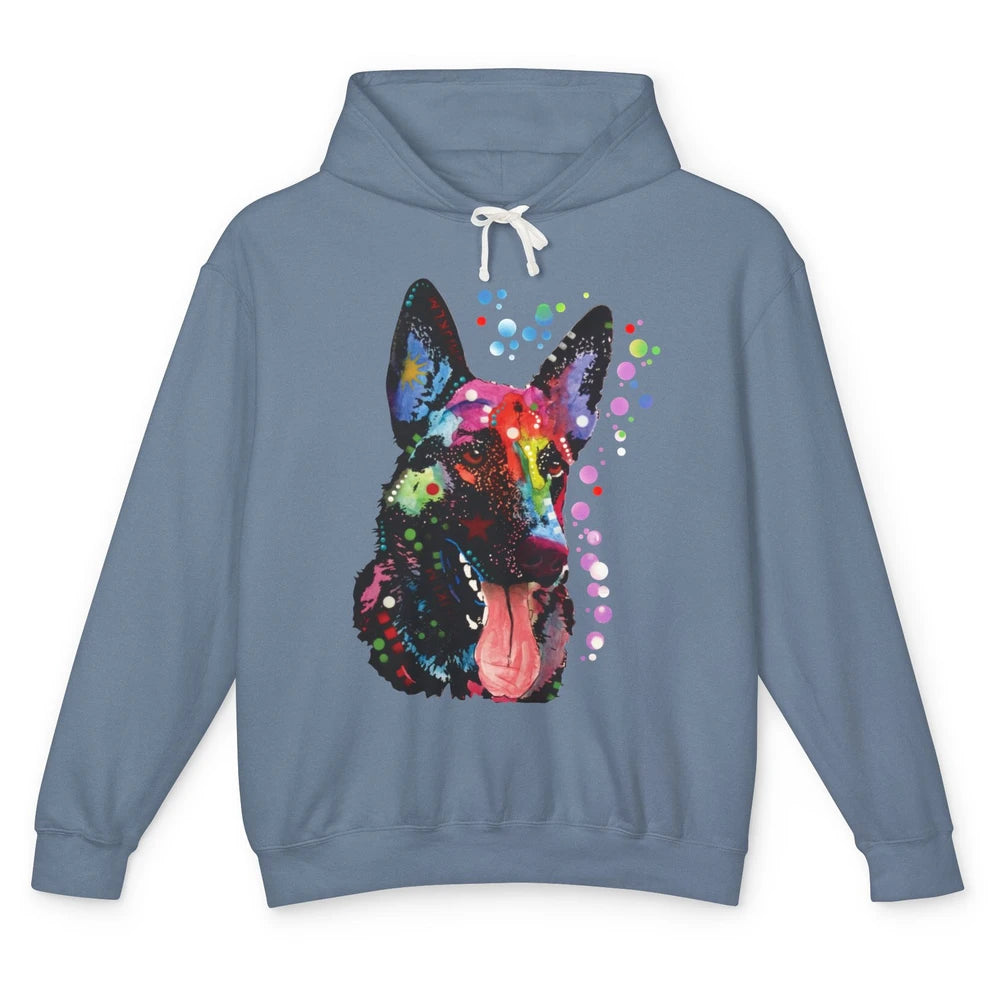 German Shepherd Dog Breed Dean Russo Colorful Dog Lover Unisex Lightweight Hoodie