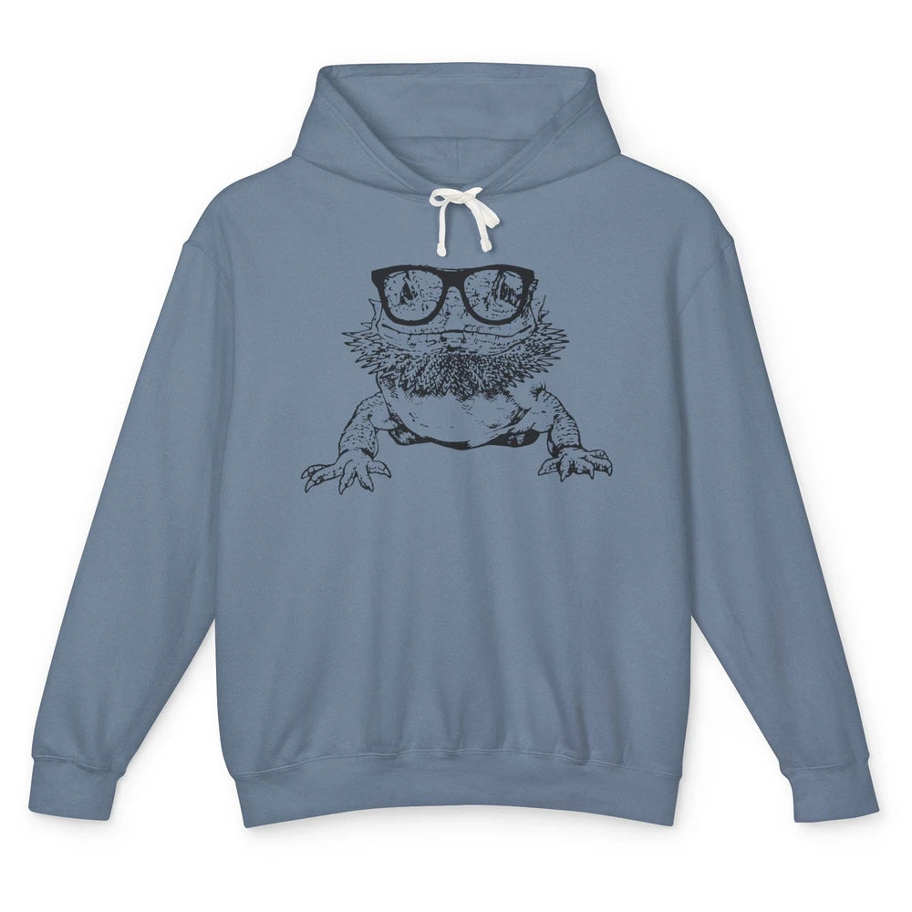 Funny Bearded Dragon Cute Reptile Lizard Nerdy Glass Animal Unisex Lightweight Hoodie