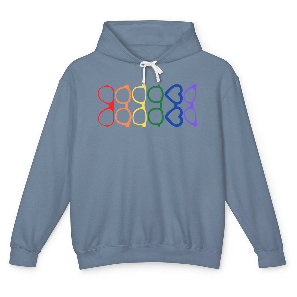 Rainbow Eyeglasses Pride Optometrist Optician Glasses Gift Unisex Lightweight Hoodie