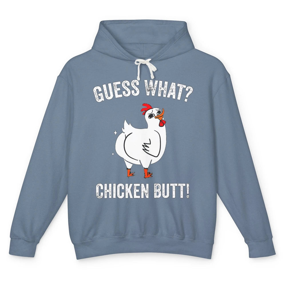 Funny Chicken Butt Cute Rooster Guess What Farm Animal Pet Unisex Lightweight Hoodie