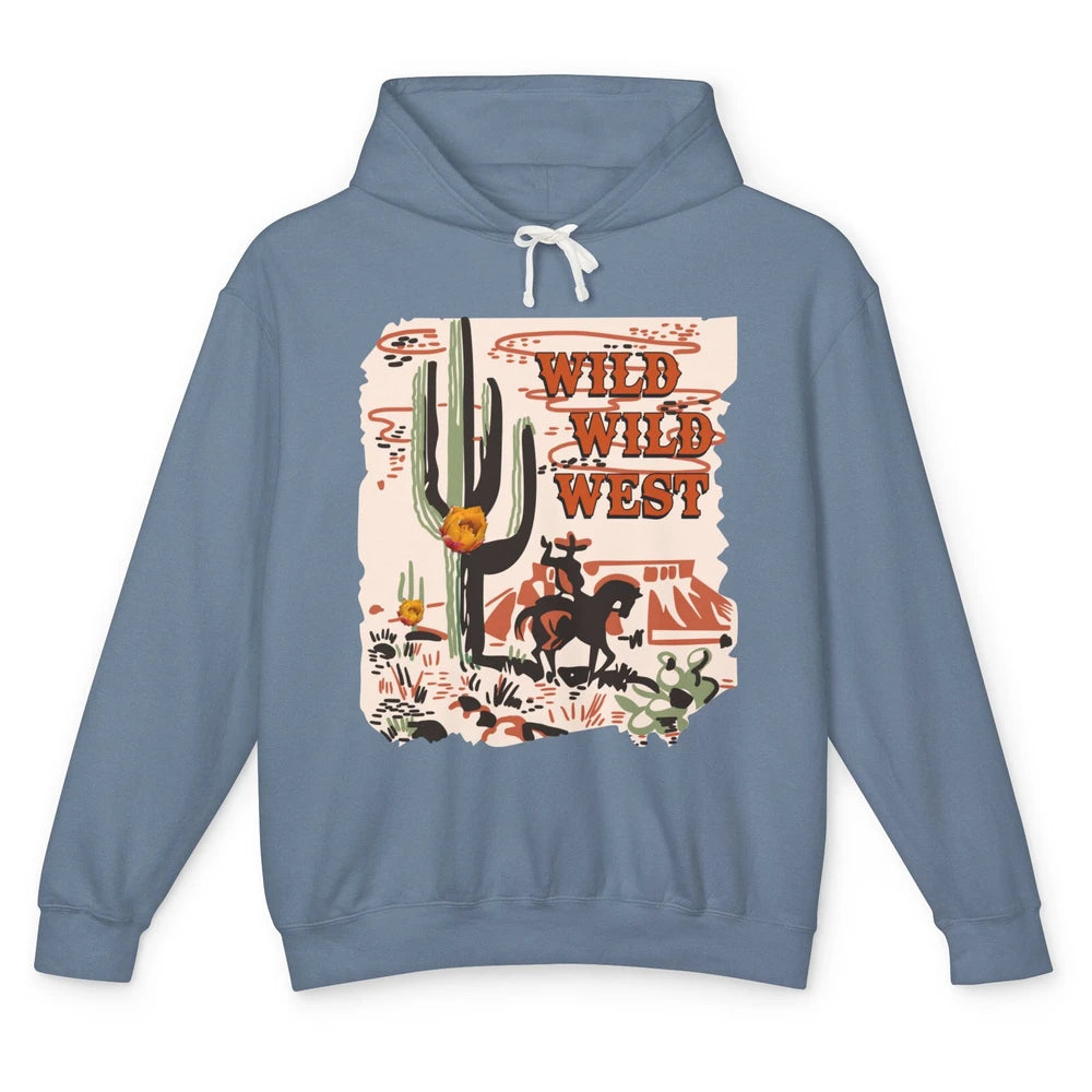 Retro Cowboy Wild Wild West Desert Cactus Western Cowgirl Unisex Lightweight Hoodie