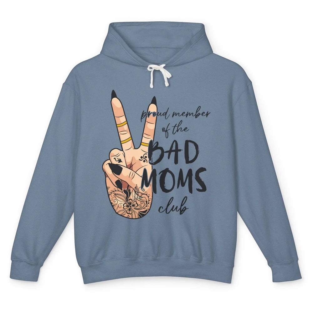 Funny Messy Bun Proud Member Of Bad Moms Club Tattoo Leopard Unisex Lightweight Hoodie