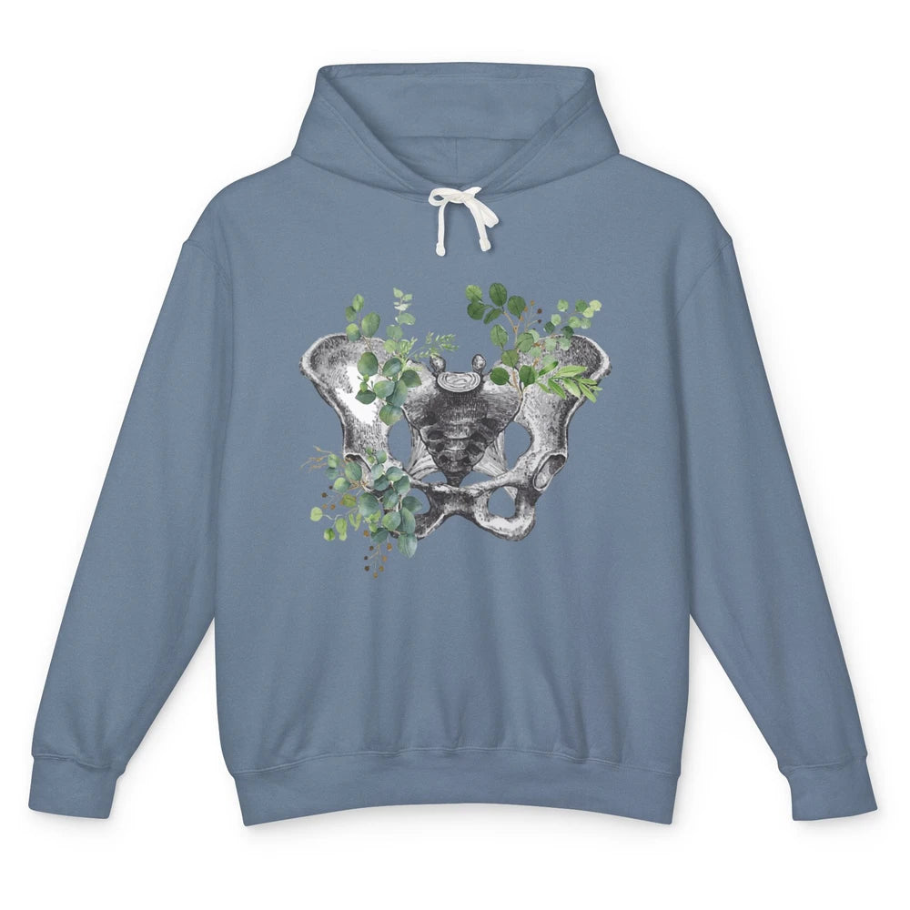 Floral Anatomical Pelvis Skeleton Doctor Medical Botanical Unisex Lightweight Hoodie