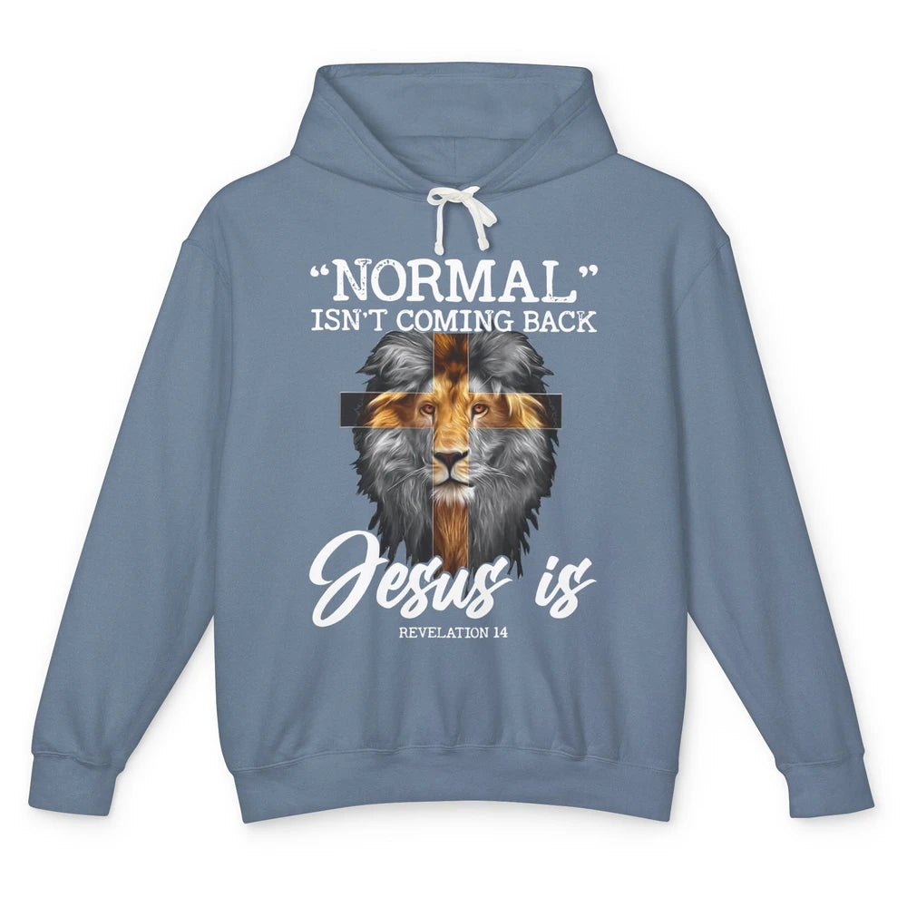 Lion Normal Not Coming Back Jesus Is Religion God Christian Unisex Lightweight Hoodie