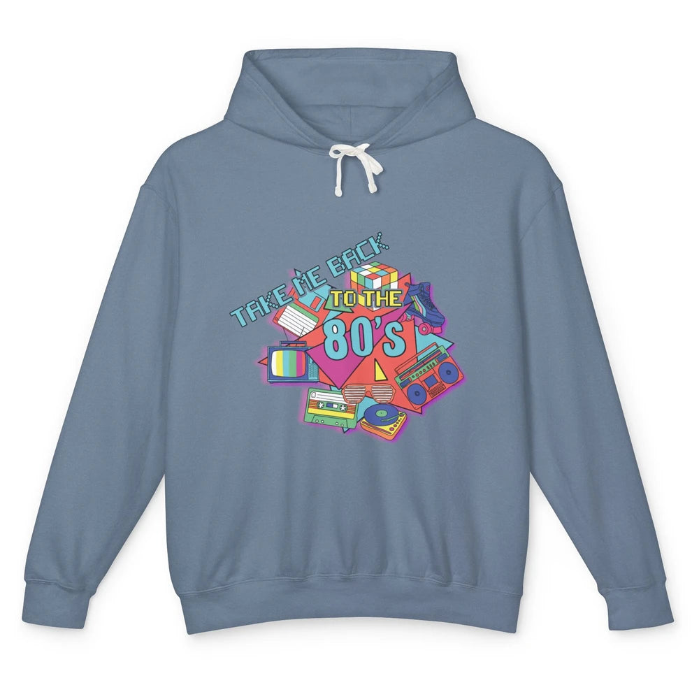 Take Me Back To The 80s Vintage 1980s Born Birthday Party Unisex Lightweight Hoodie