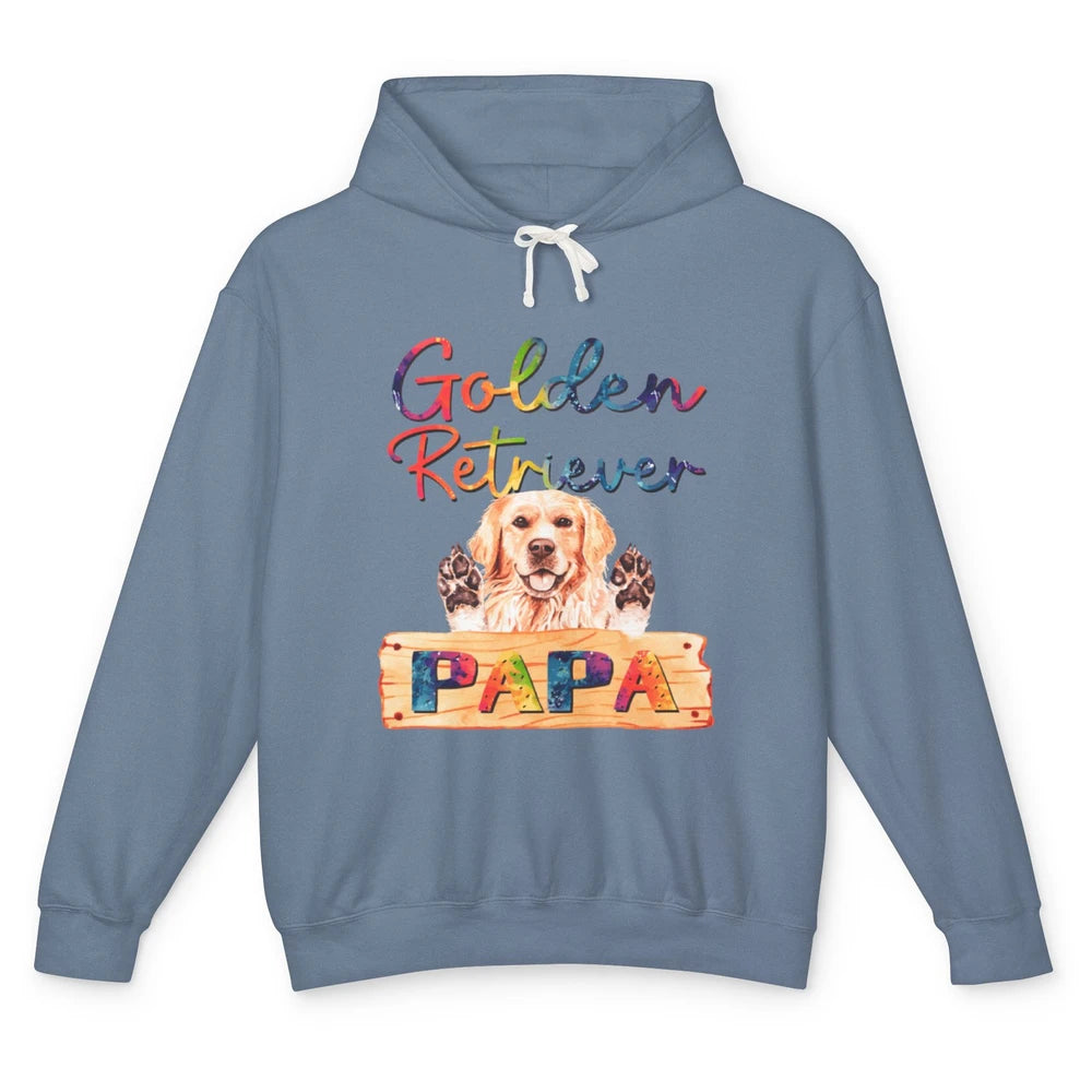 Colorful Golden Retriever Dog Papa Cute Puppy Father Dad Unisex Lightweight Hoodie