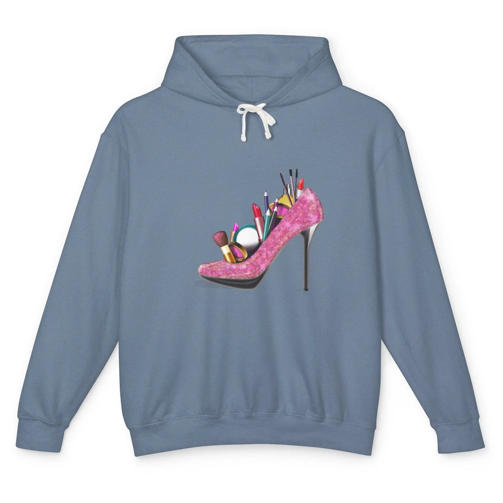 Woman High Heel Stilettos Makeup Artist Girly Lipstick Brush Unisex Lightweight Hoodie