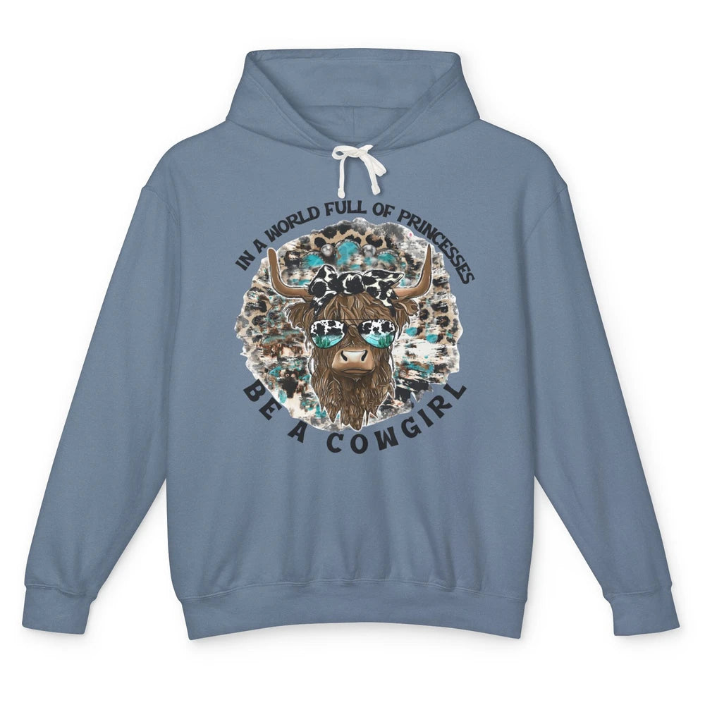 Highland Cow Bandana Be A Cowgirl Western Country Farmers Unisex Lightweight Hoodie