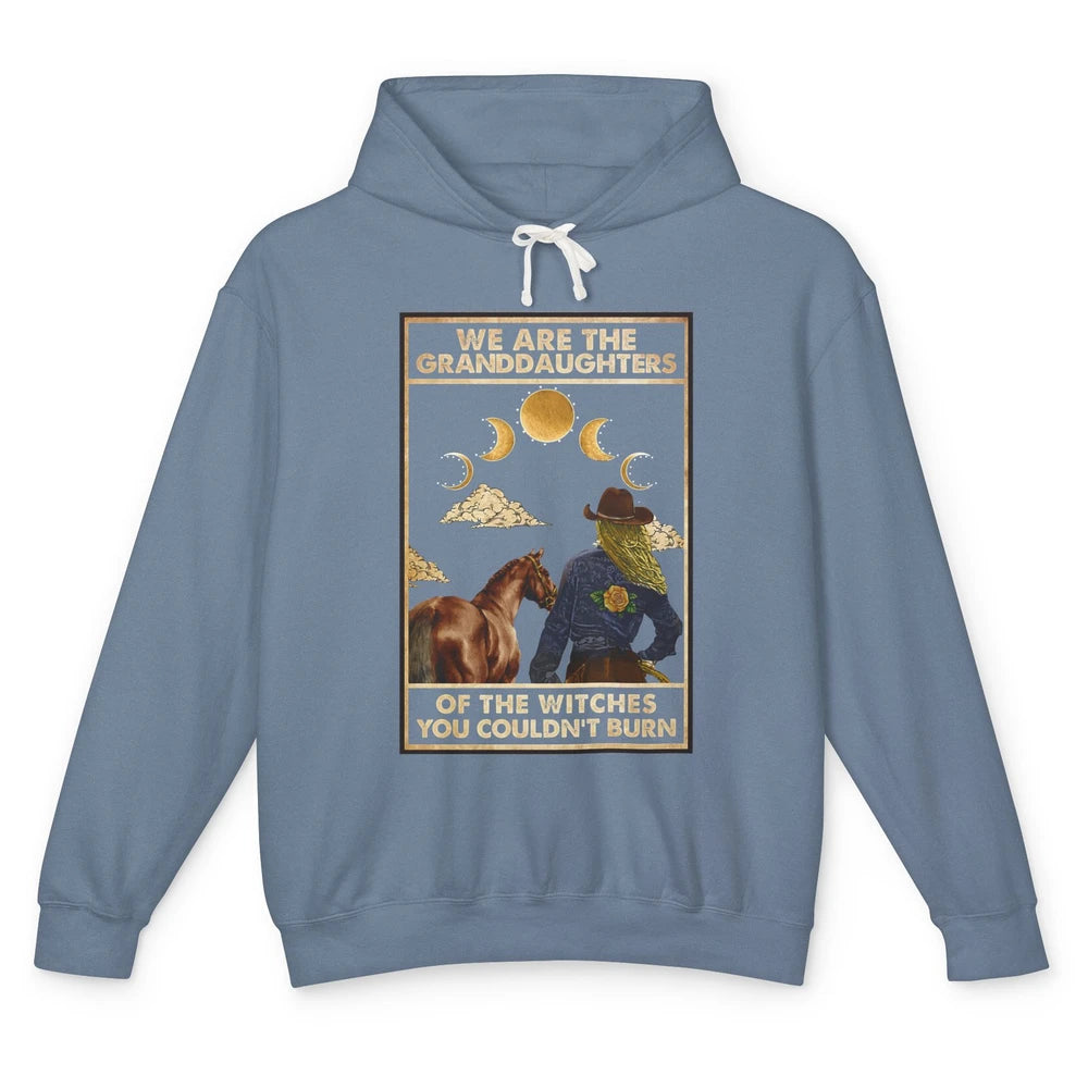 We're The Granddaughters Of Witches Western Cowgirl Horse Unisex Lightweight Hoodie