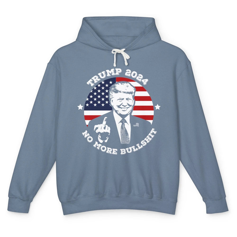 Retro US Flag Trump 2024 No More President Trump Return 2024 Unisex Lightweight Hoodie