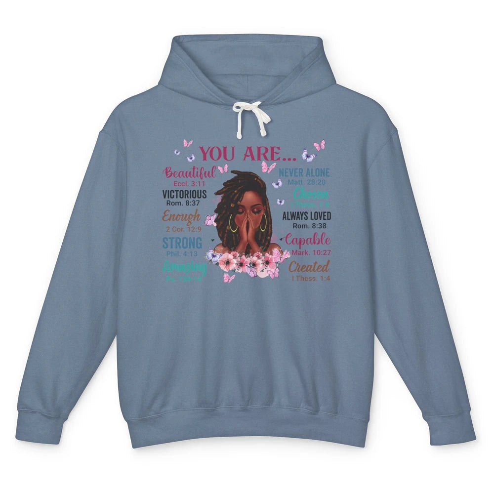 Black Girl God Says I Am Afro Woman Christian Religious Gift Unisex Lightweight Hoodie