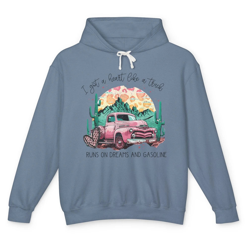 Retro Desert Truck Got A Heart Like A Truck Western Country Unisex Lightweight Hoodie