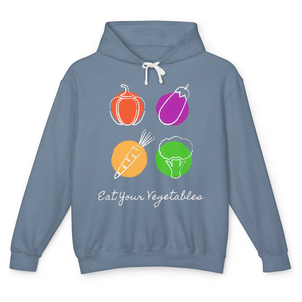 Eat Your Vegetables Minimal Vegan Eating Healthy Lifestyle Unisex Lightweight Hoodie