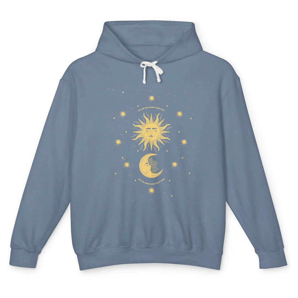 Celestial Mystical Sun Moon Gothic Boho Bohemian Astrology Unisex Lightweight Hoodie