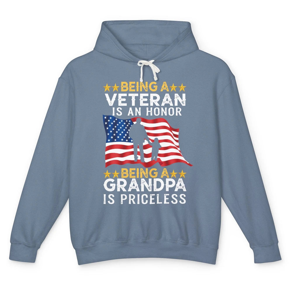 Being A Veteran Is An Honor Army Dad US Military Day Unisex Lightweight Hoodie