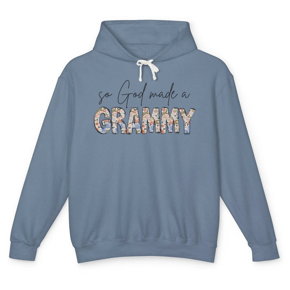 Floral Boho So God Made A Grammy Grandmother Mothers Day Unisex Lightweight Hoodie