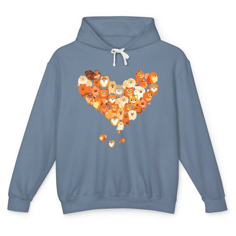 Pomeranian Heart Cute Pomeranian Dog Lovers Gift My Pet Love Unisex Lightweight Hoodie