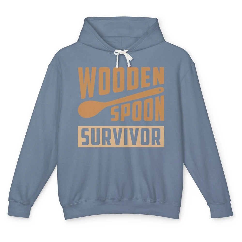 Wooden Spoon Survivor Proud Adult Humorous Kids Gift Unisex Lightweight Hoodie