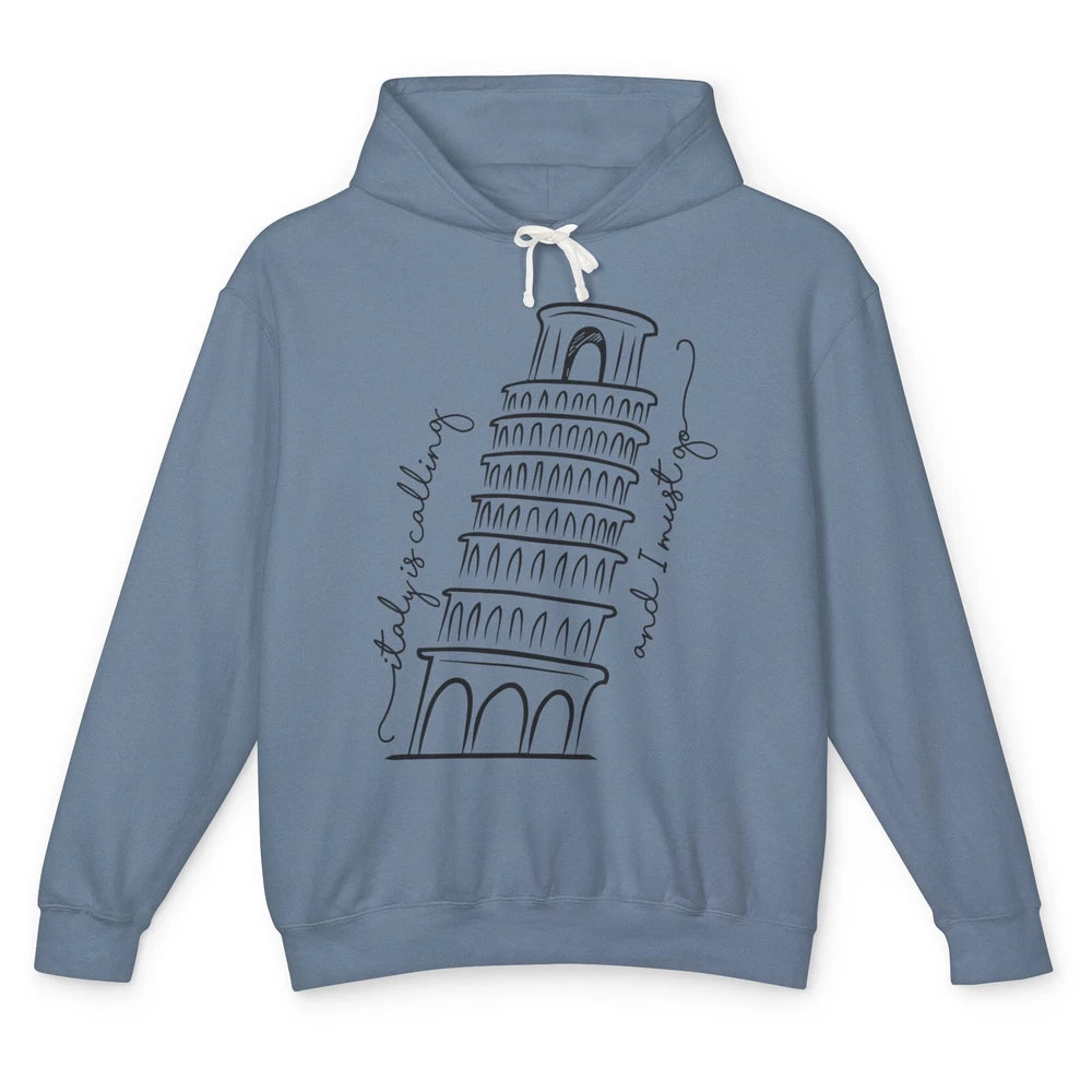 Italy Is Calling I Must Go Traveling Rome Travel Minimalist Unisex Lightweight Hoodie