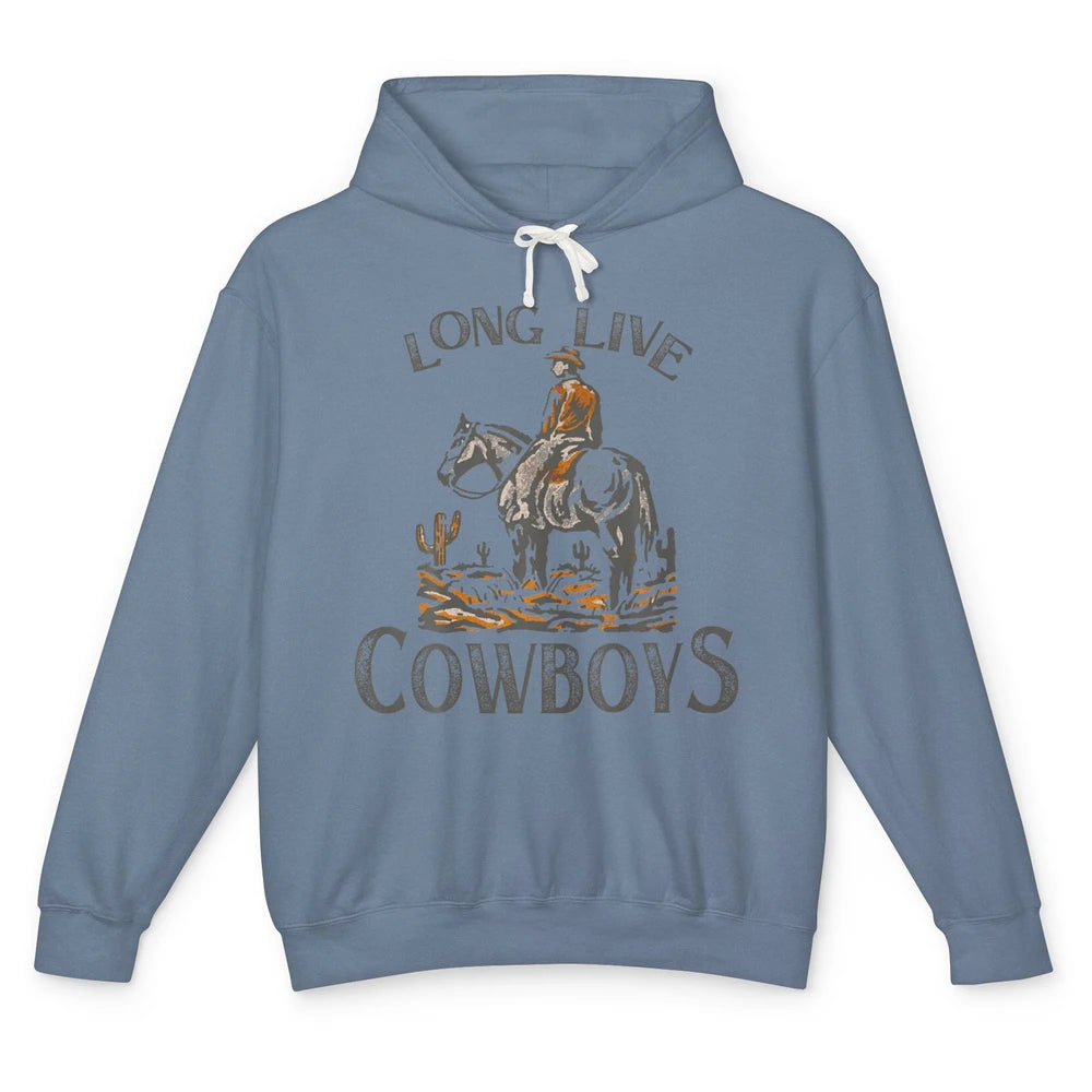 Desert Cowboy Retro Riding Horse Howdy Western Country Rodeo Unisex Lightweight Hoodie