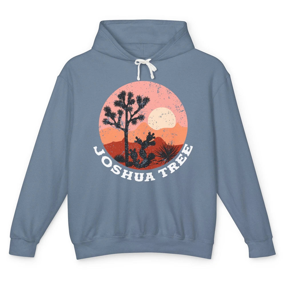 Vintage Desert Sunset Joshua Tree Hippie Girl Inspirational Unisex Lightweight Hoodie