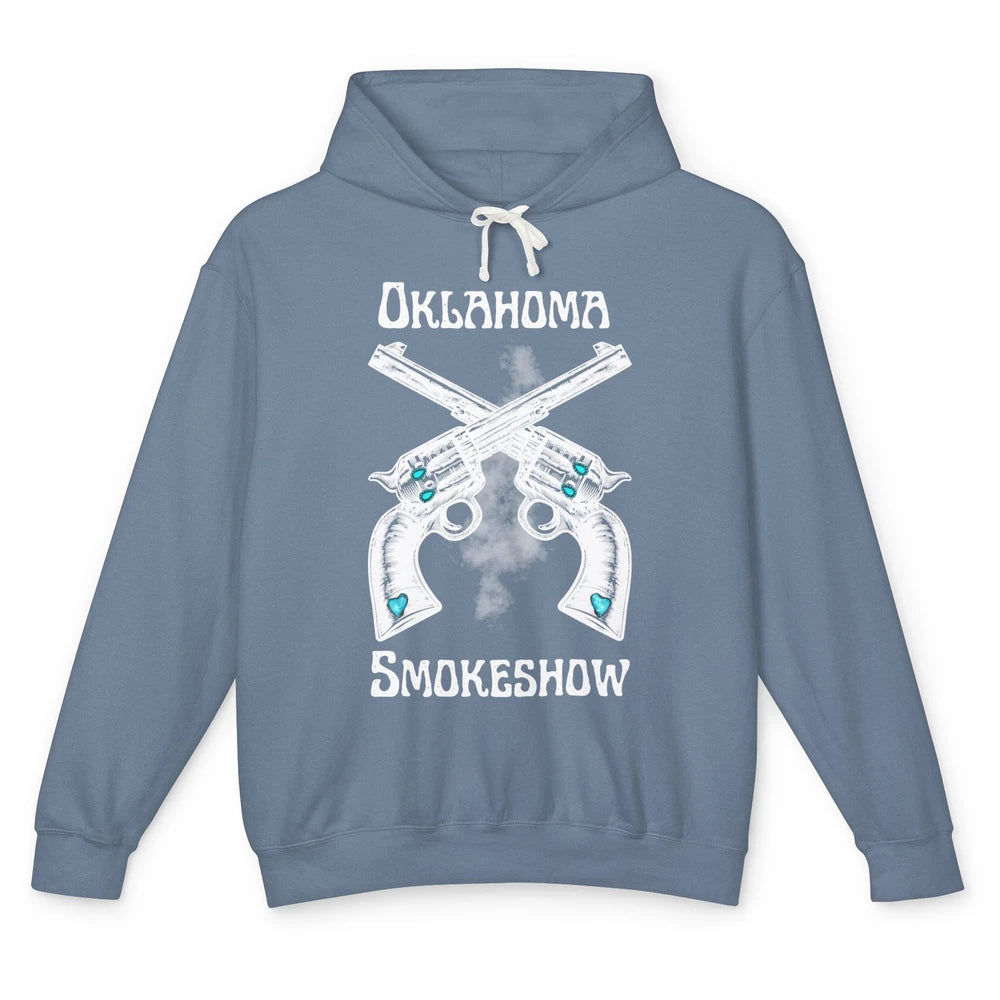 Retro Cowgirl Oklahoma Smokeshow Western Country Small Town Unisex Lightweight Hoodie