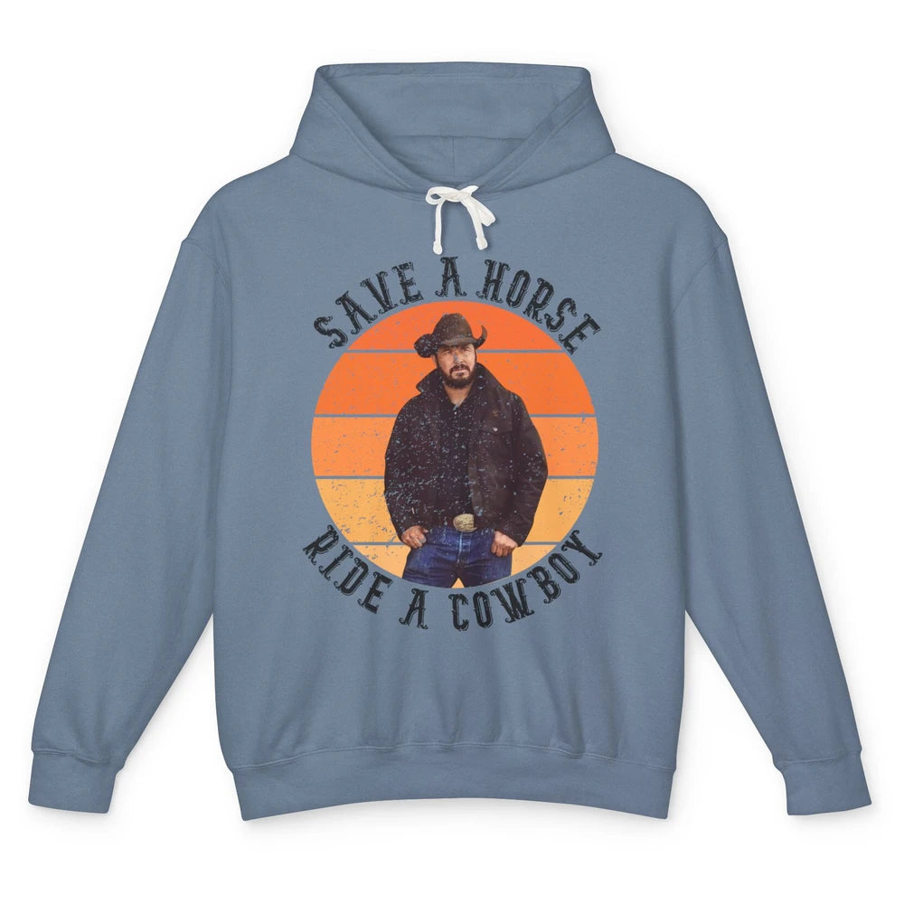 Retro Save A Horse Ride A Cowboy Western Country Cowboy Gift Unisex Lightweight Hoodie