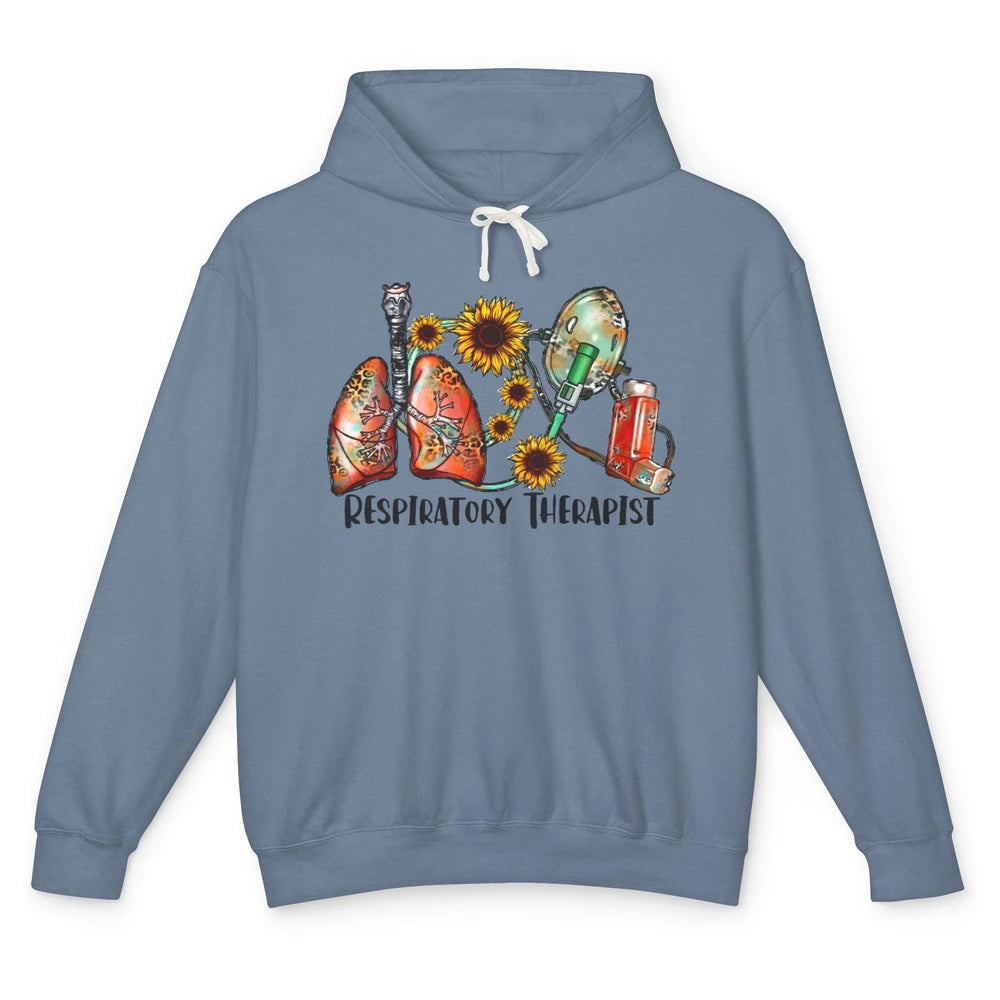 Respiratory Therapist Sunflower Lungs Breathe RT Nurse Unisex Lightweight Hoodie