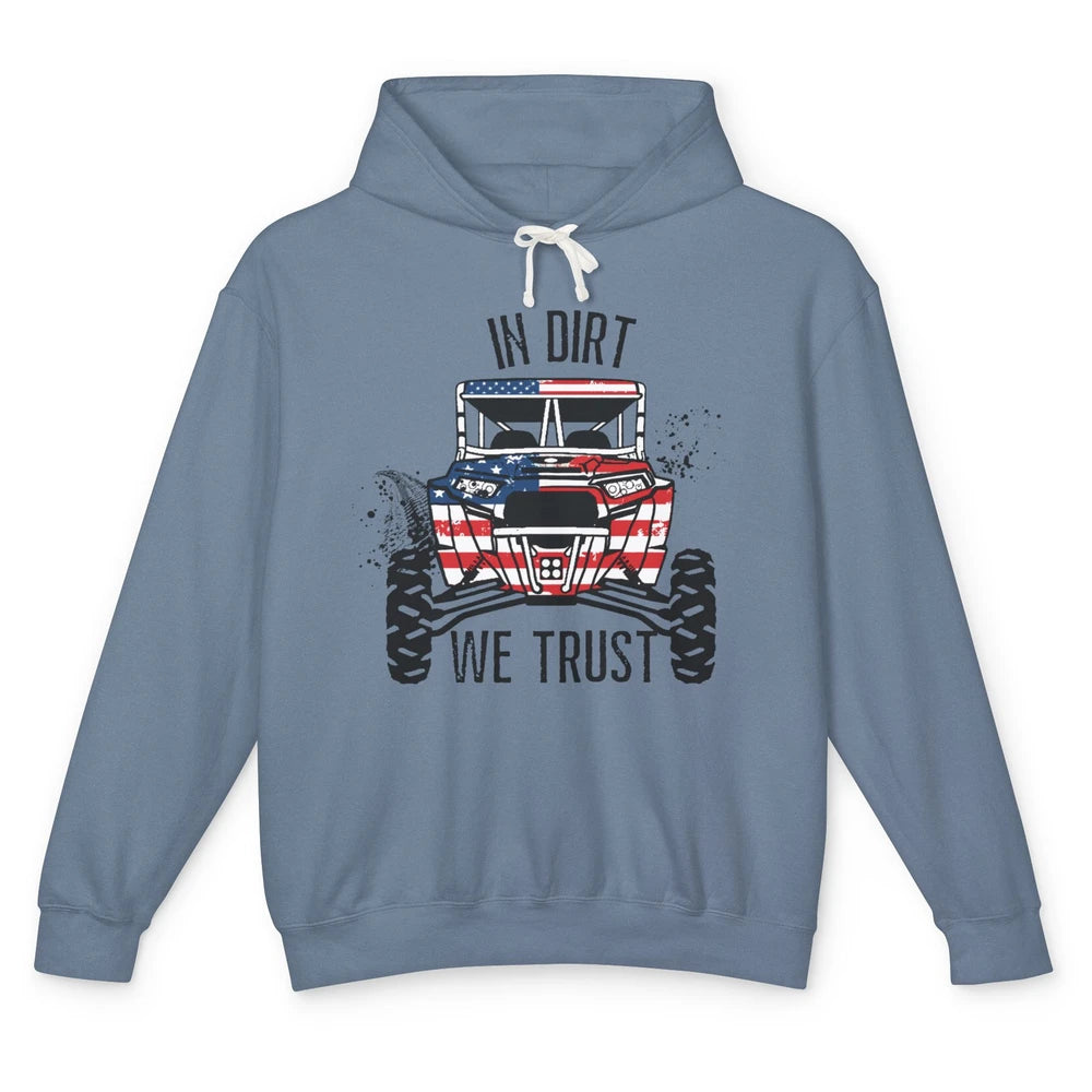 US Flag In Dust We Trust UTV Offroad SXS Patriotic ZRZ Life Unisex Lightweight Hoodie