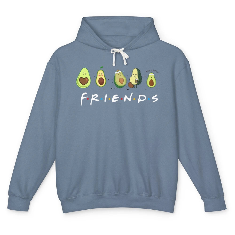 Avocado Friends Funny Avocado Running Drinking Avocado Lover Unisex Lightweight Hoodie