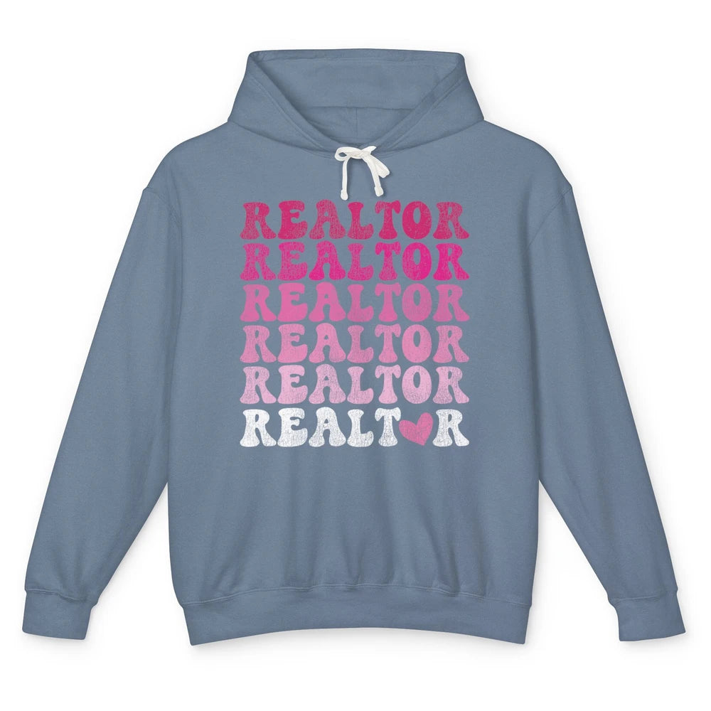 Real Estate Heart Wife Life Pink Realtor Women Close Deal Unisex Lightweight Hoodie