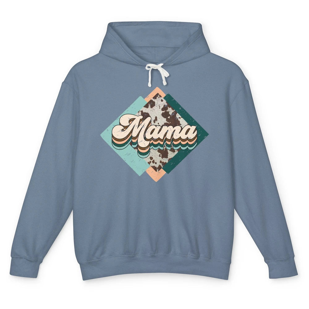 Western Country Boho Mama Cowhide Turquoise Western Mama Unisex Lightweight Hoodie