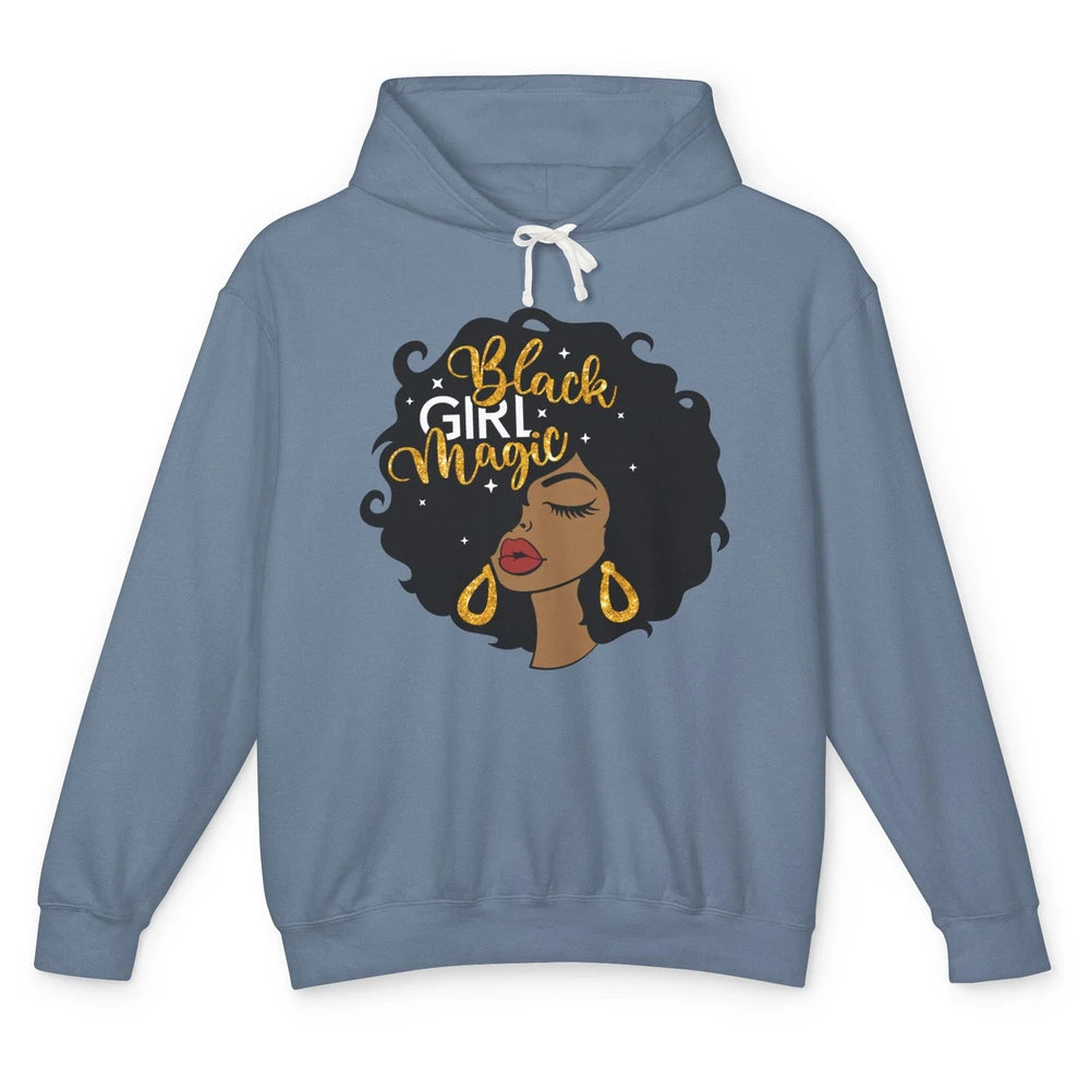 Black Girl Magic Afro Girls Melanin Black Woman Black Queen Unisex Lightweight Hoodie