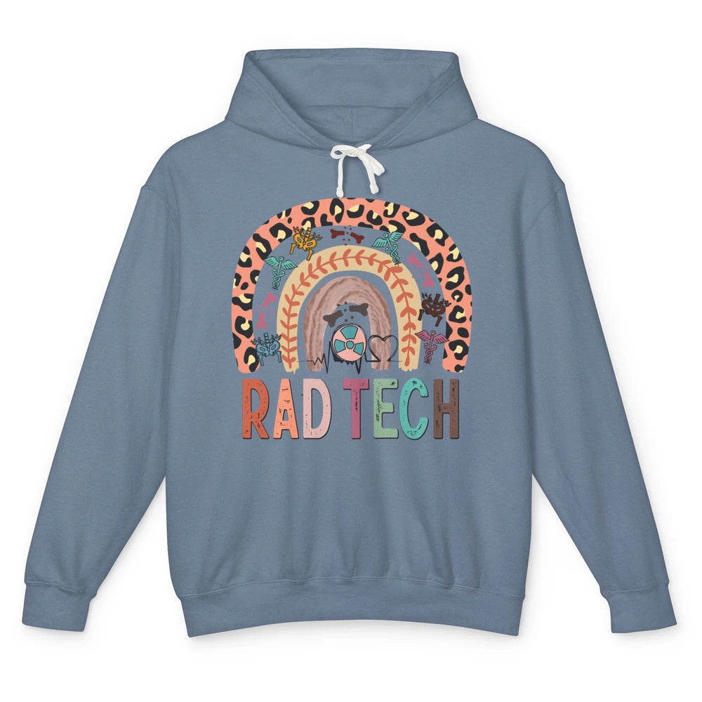 Leopard Rainbow X-ray Rad Tech Radiology Life X-ray Tech Unisex Lightweight Hoodie