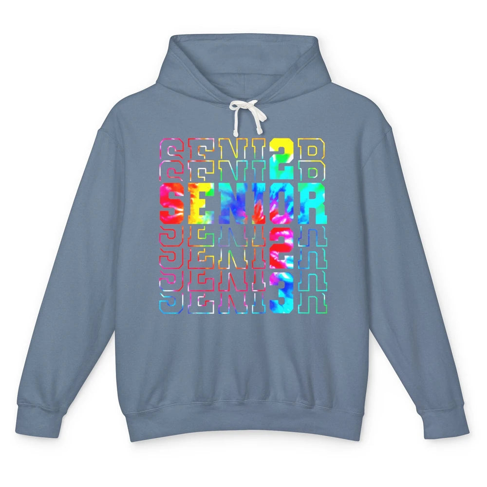 Tie Dye Senior 2023 Class Of 2023 Graduate Bachelor Gift Unisex Lightweight Hoodie