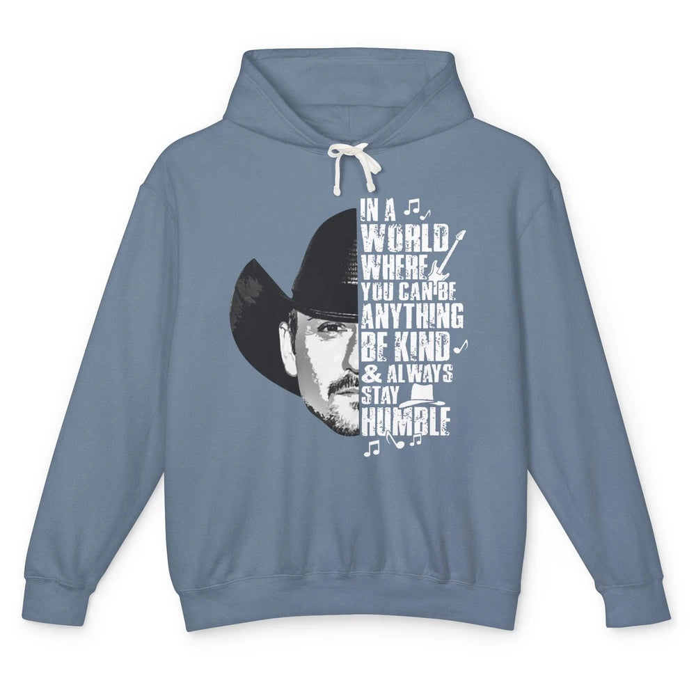 Retro Cowboy Be Kind And Always Stay Humble Western Country Unisex Lightweight Hoodie