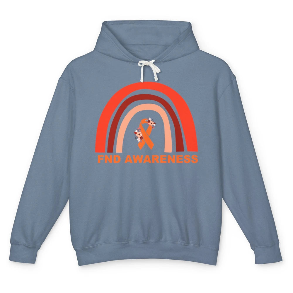 Functional Neurological Disorder Awareness FND Orange Ribbon Unisex Lightweight Hoodie