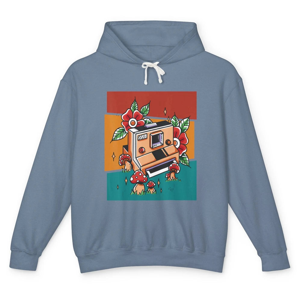 Cute Photography Mushroom Retro Camera Photographer Life Unisex Lightweight Hoodie