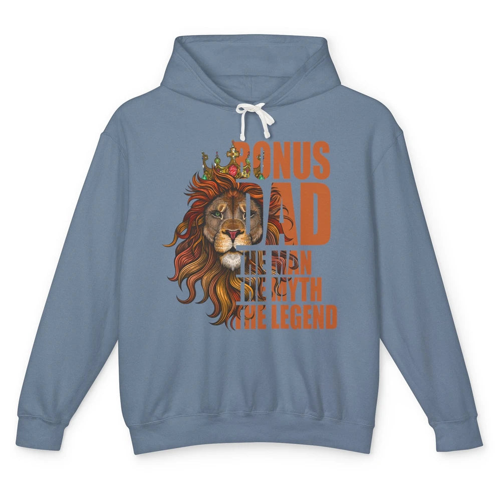 Vintage Lion Bonus Dad The Man The Myth The Legend Dad Gift Unisex Lightweight Hoodie