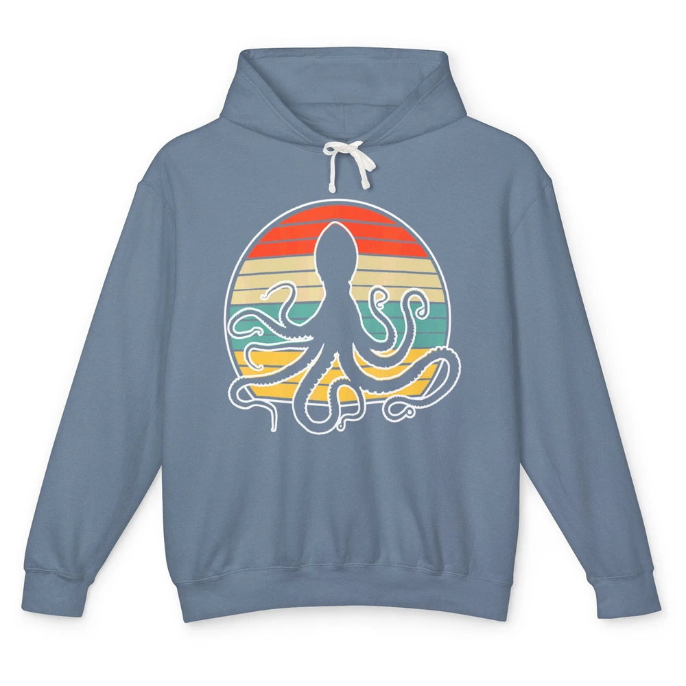 Retro Octopus Kraken Ocean Sea Creature Pirate Vintage Humor Unisex Lightweight Hoodie