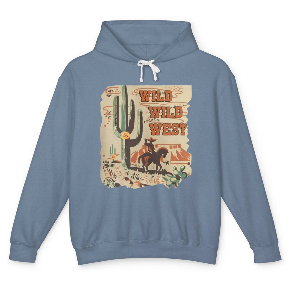 Wild West Cowboy Cactus Rodeo Western Retro Horse Vintage Unisex Lightweight Hoodie