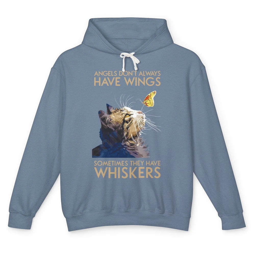 Angels Don't Always Have Wings Sometimes They Have Whiskers Unisex Lightweight Hoodie