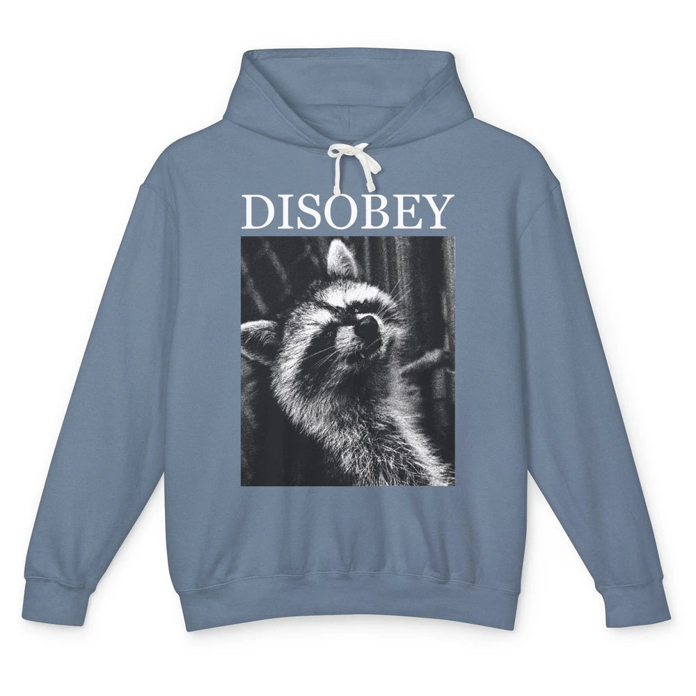 Funny Racoon Disobey Let's Do Crime Raccoon Panda Lovers Unisex Lightweight Hoodie