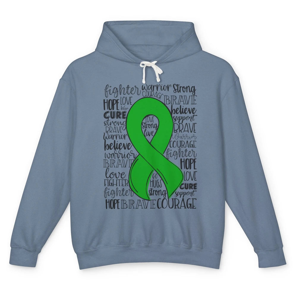 PANS/PANDAS Awareness Floral Green Ribbon Hope Love Cure Unisex Lightweight Hoodie