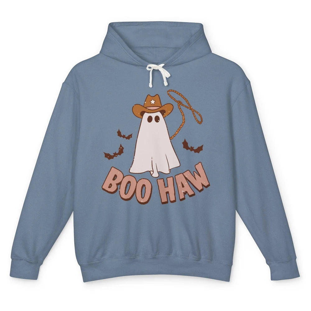 Funny Cowboy Ghost Yeehaw Halloween Western Country Cowboy Unisex Lightweight Hoodie