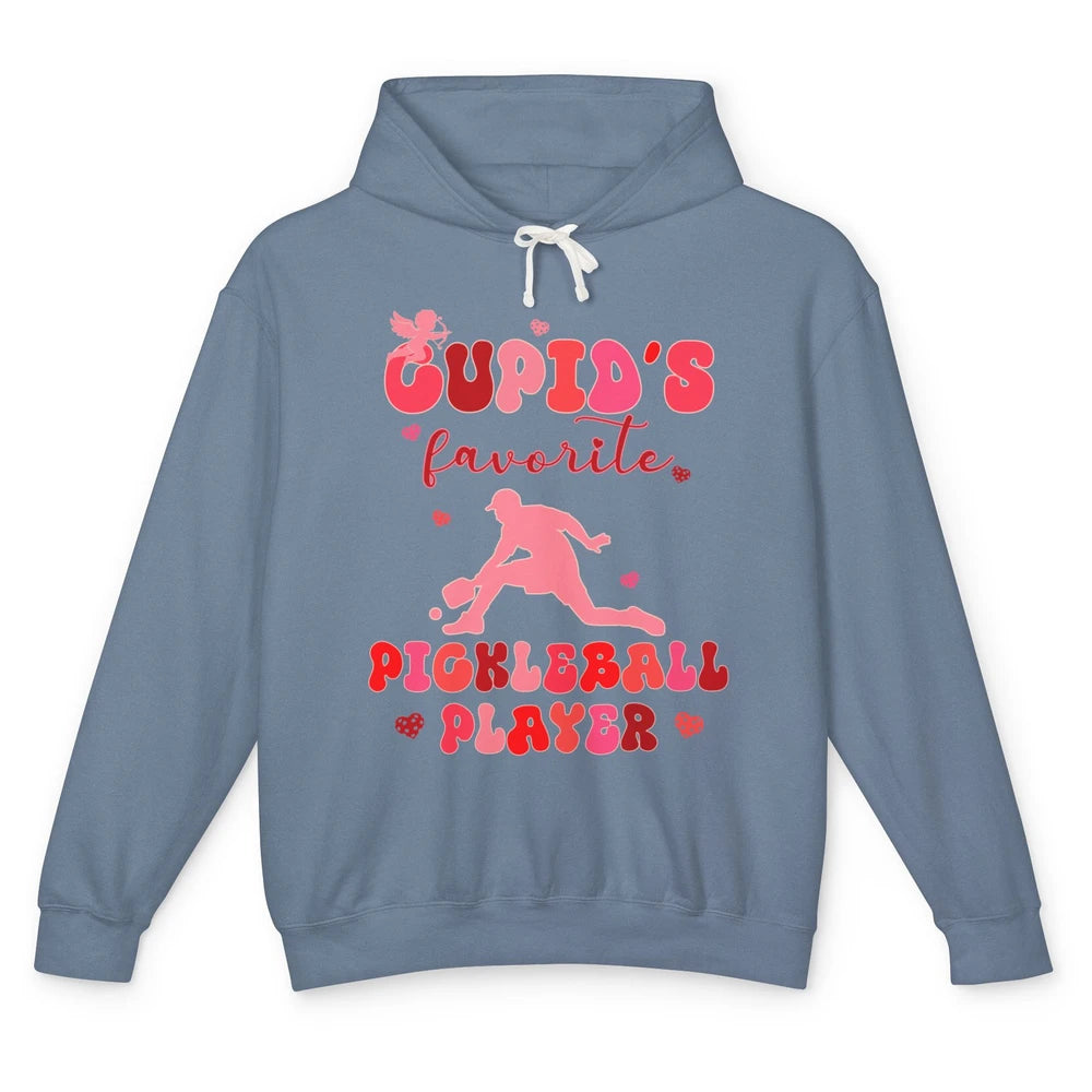 Cupid's Favorite Pickleball Player Happy Valentines Day Love Unisex Lightweight Hoodie