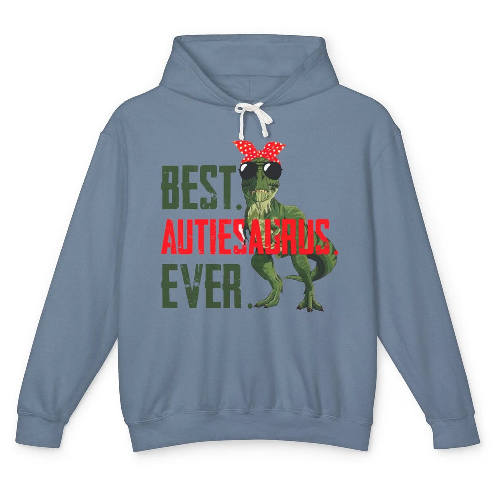 Retro Funny T Rex Best Auntiesaurus Ever Dinosaur Aunt Gift Unisex Lightweight Hoodie