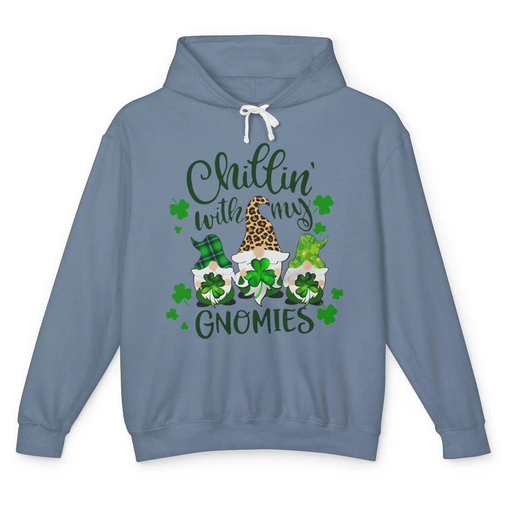 Chillin' With My Gnomes St Patrick’s Day Irish Gnomes Lucky Unisex Lightweight Hoodie