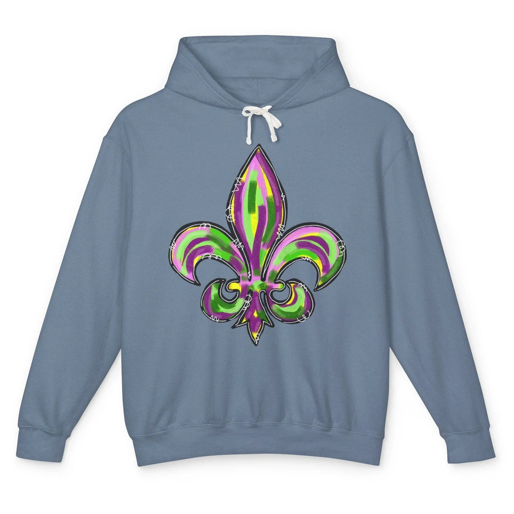 Happy Mardi Gras Fleur De Lis New Orleans Carnivals Costume Unisex Lightweight Hoodie